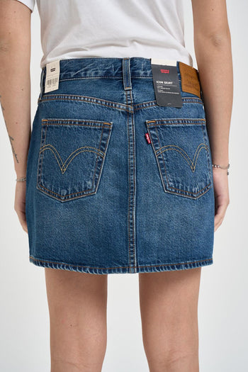 Minigonna donna Icon Skirt in denim blu - 3