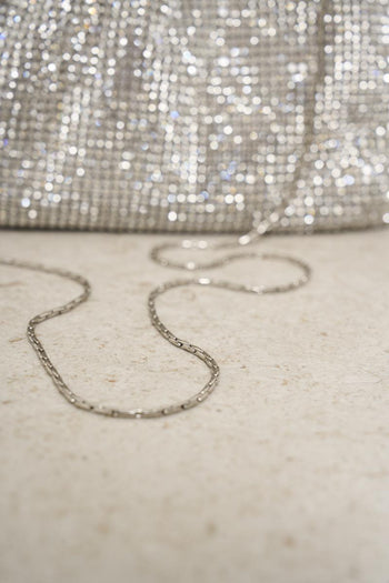 Women's clutch bag with silver candy rhinestones - 6