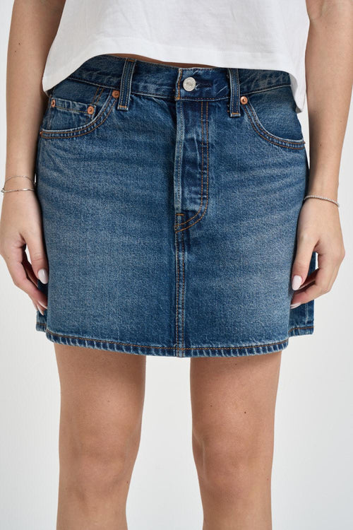 Minigonna donna Icon Skirt in denim blu