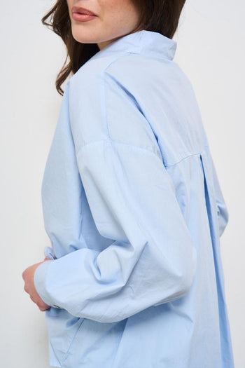Camicia donna celeste con nodo - 5