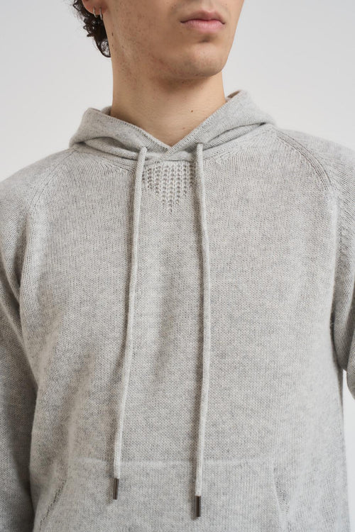 Felpa uomo in maglia grigio chiaro - 2