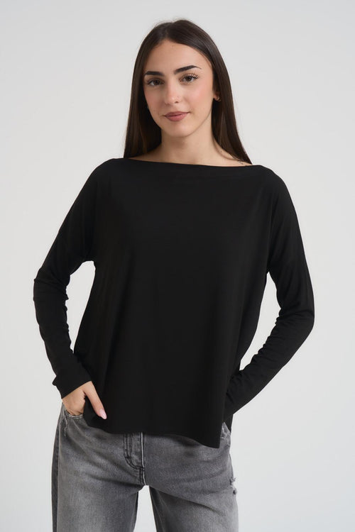 Maglia donna manica lunga nera