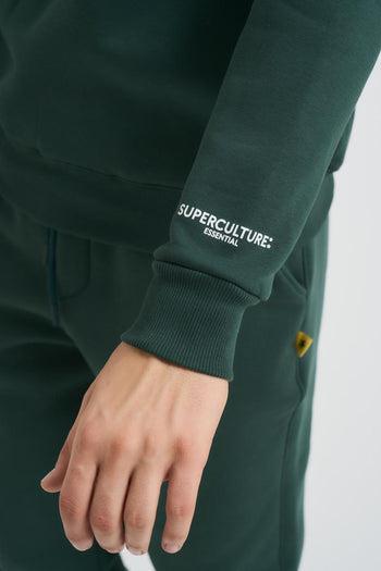 Felpa uomo verde a girocollo - 3