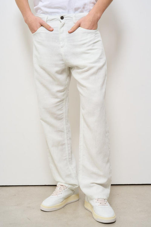 Jeans uomo in denim bianco