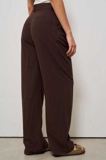 Pantalone donna a palazzo marrone - 5
