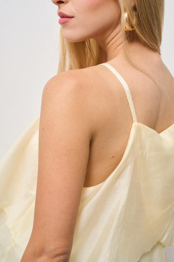 Top donna balze giallo pastello - 5