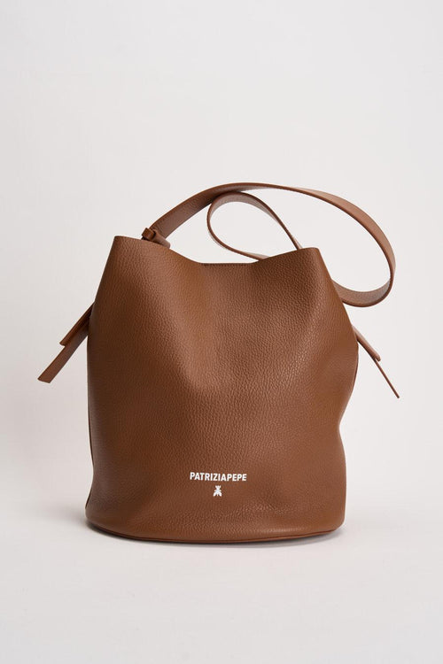 Secchiello donna in pelle marrone