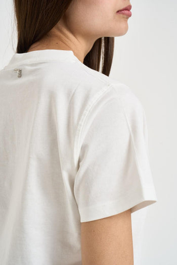 T-shirt donna apertura a goccia bianca - 4
