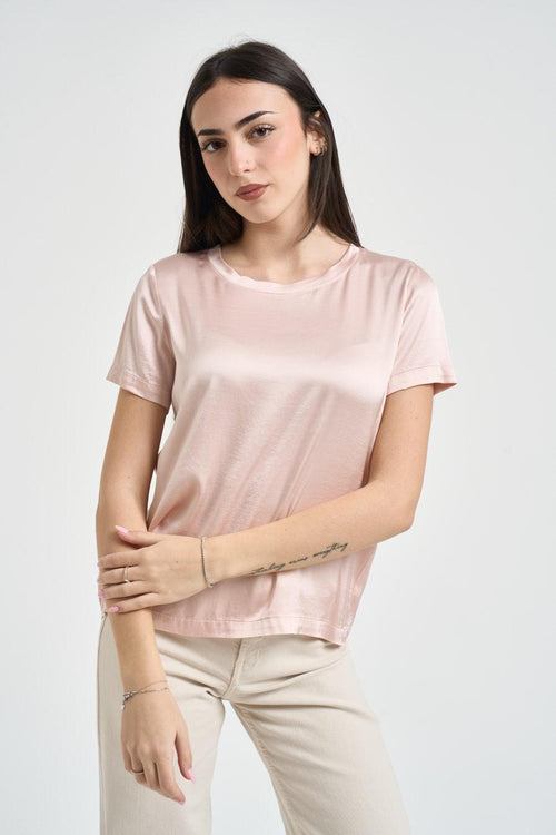 Blusa donna satinata rosa