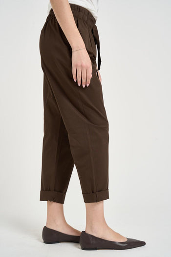Pantalone donna cropped marrone - 4