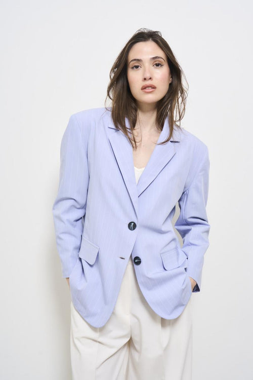 Women's light blue single-breasted jacket