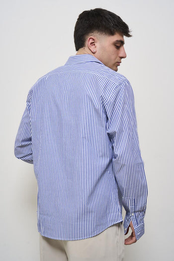 Camicia uomo a righe blu - 5