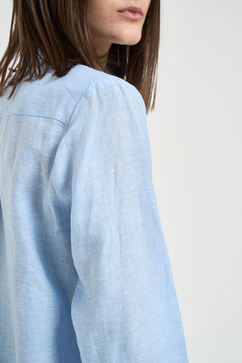 Camicia donna celeste - 7