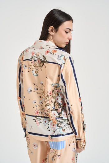 Camicia donna floreale satinata - 4