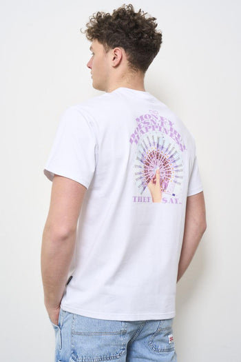 T-shirt uomo girocollo bianca con stampa - 4