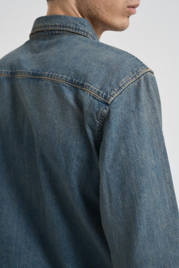 Camicia uomo in denim scuro - 4