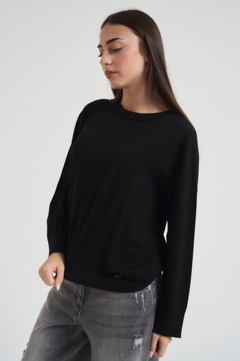 Maglia donna girocollo nera - 3