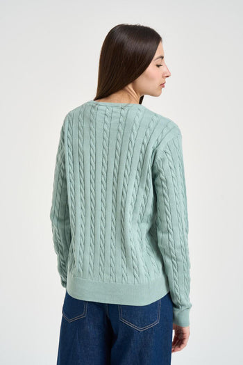 Maglia donna a treccia tiffany - 3
