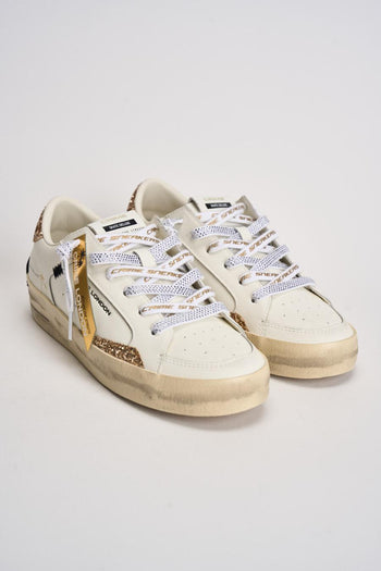 Sneakers donna SK8 bianche e glitter oro - 3
