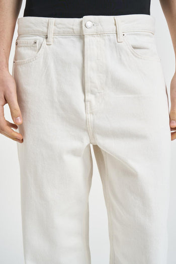 Jeans uomo gamba dritta in denim bianco - 4