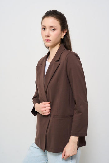 Giacca donna doppiopetto marrone - 4