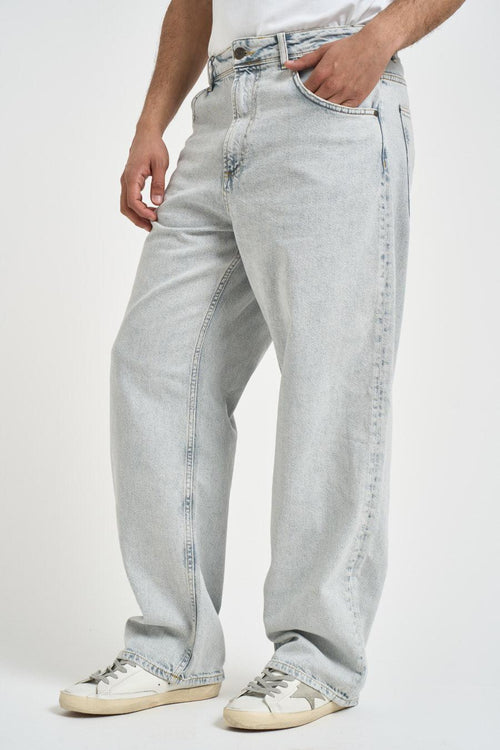 Jeans uomo wide fit in denim grigio - 2