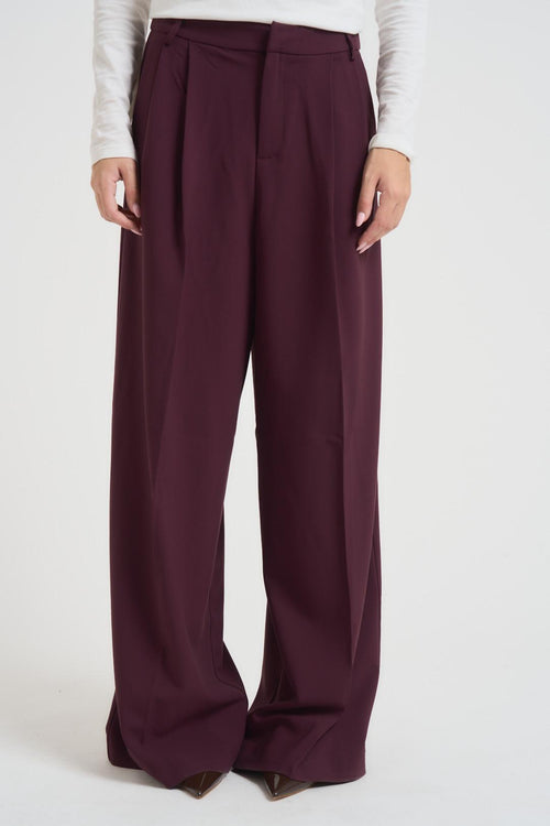 Pantalone donna over bordeaux - 2