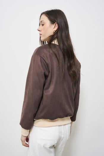 Women's brown suede jacket - 5