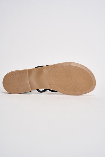 Sandali donna infradito in suede nero - 8