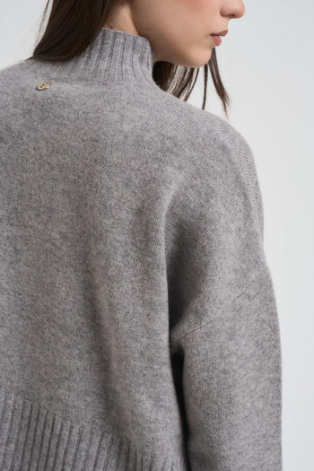 Maglia donna mezzo collo grigia - 5