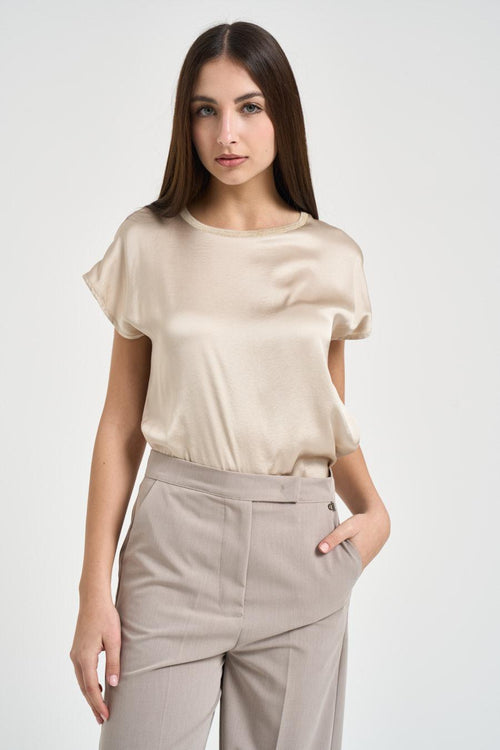 T-shirt donna satinata avana