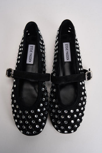Ballerina donna nera traforata con borchie silver - 6