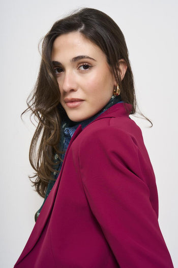 Women's single-breasted burgundy jacket - 5