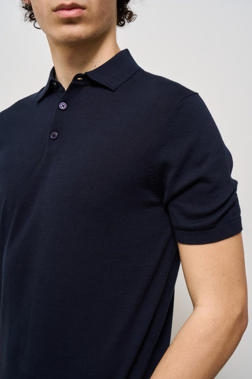 Polo uomo in maglia blu - 2