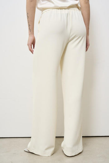 Women's cream palazzo trousers - 5