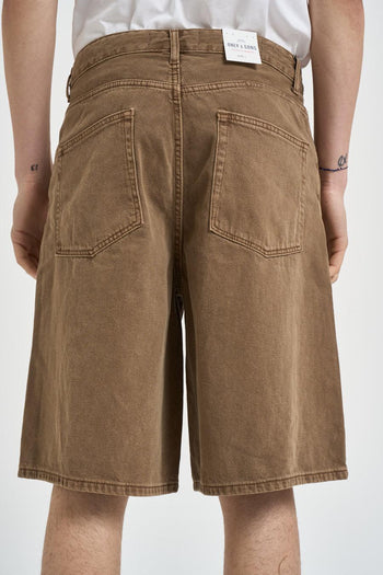 Bermuda uomo in denim marrone - 3