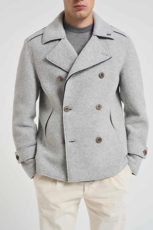 Cappotto uomo corto grigio chiaro