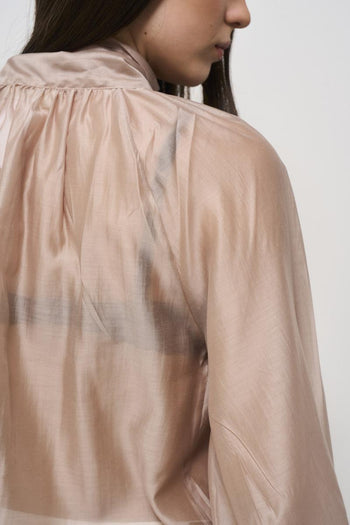 Camicia donna semitrasparente rosa - 6