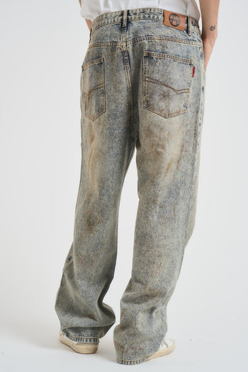 Jeans uomo in denim grigio/blu - 5