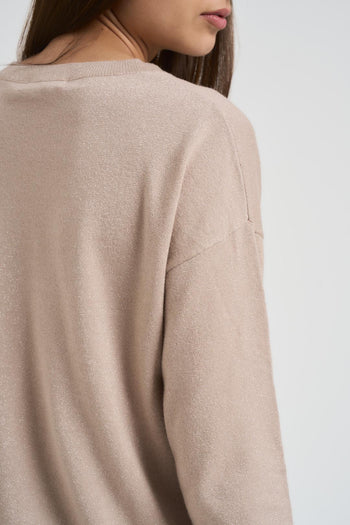 Maglia donna girocollo beige - 4