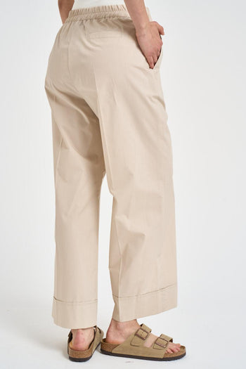 Pantalone donna fluido beige - 4