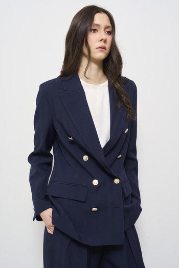 Women's blue double-breasted jacket - 3
