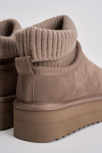 Sabot donna platform con calzino tortora - 7