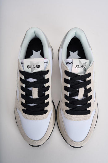 Sneakers donna suede bianco e beige - 6