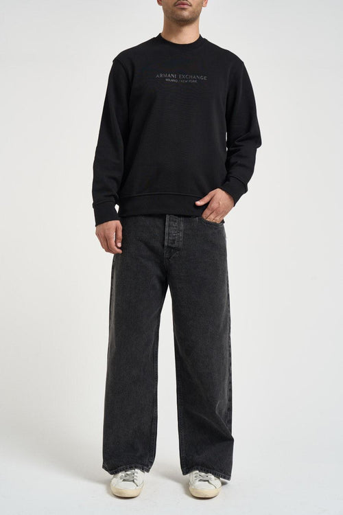 Felpa uomo girocollo nera