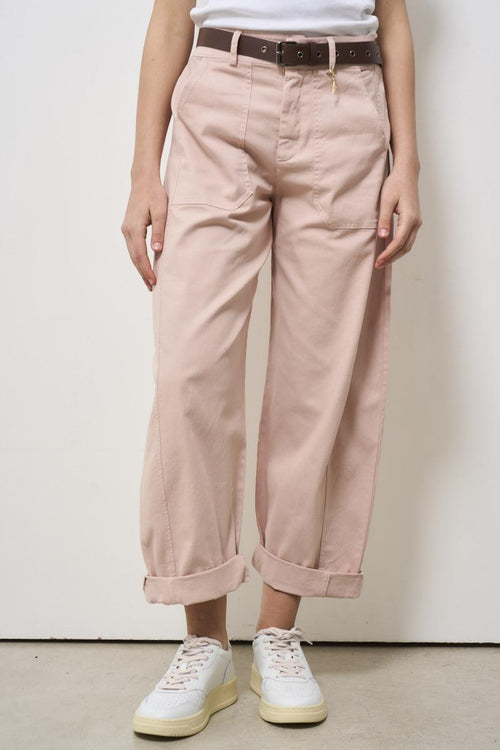 Women's carrot fit pink trousers