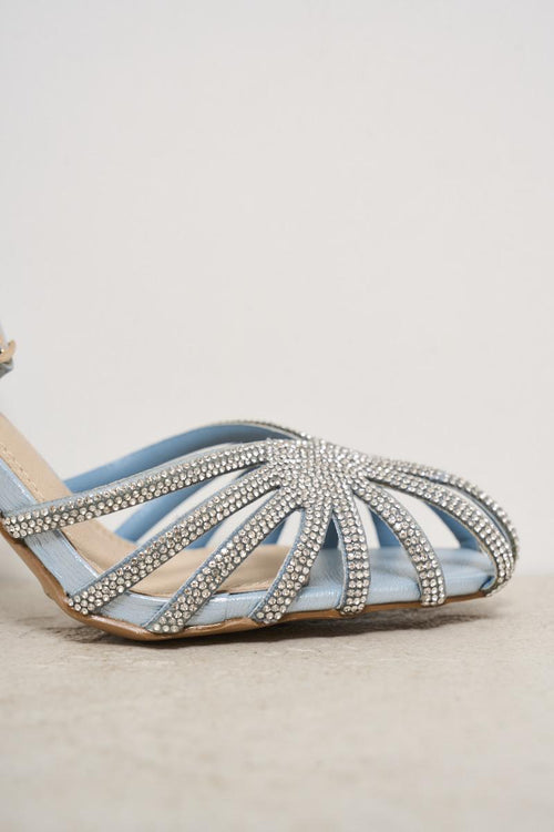 Light blue heel shoe with rhinestones - 2
