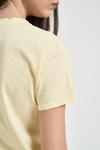 T-shirt donna girocollo giallo pastello - 4