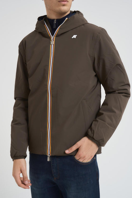 Giubbotto uomo double face verde e blu