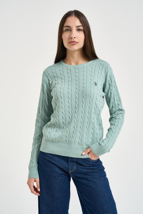Maglia donna a treccia tiffany